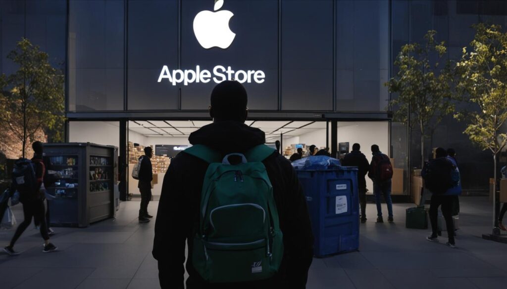 dumpster diving at Apple Store