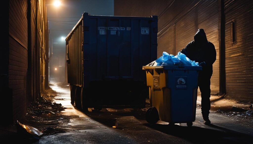 risks of dumpster diving at night in Delaware