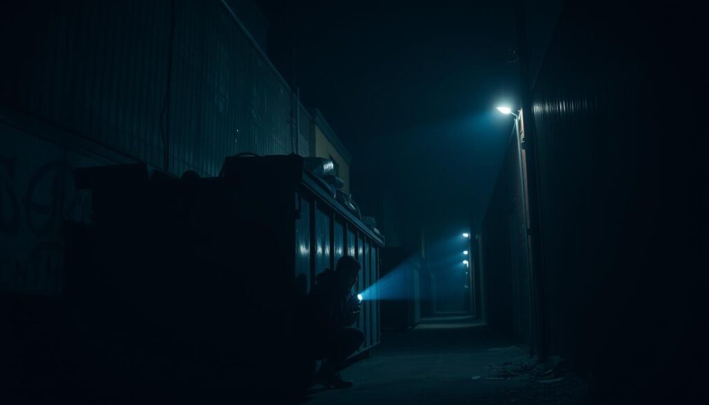 dumpster diving at night